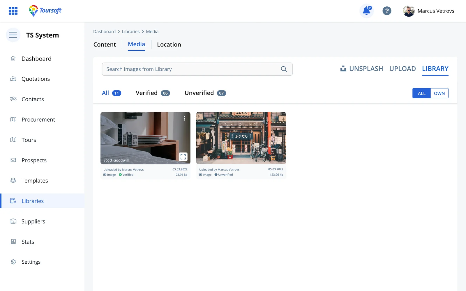 Travel library — verified media & content