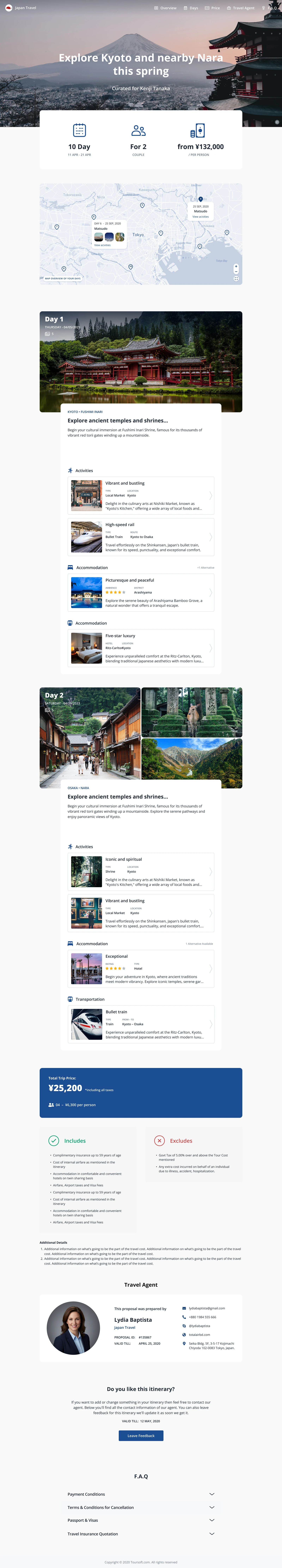 Client-ready itinerary preview